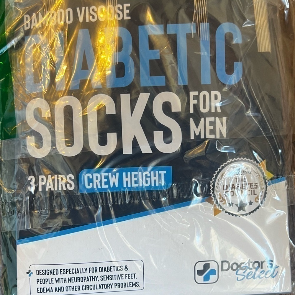Bamboo viscose diabetes socks 3 pack crew length